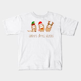 Cute Christmas Santa’s Little Helper Sloths Kids T-Shirt